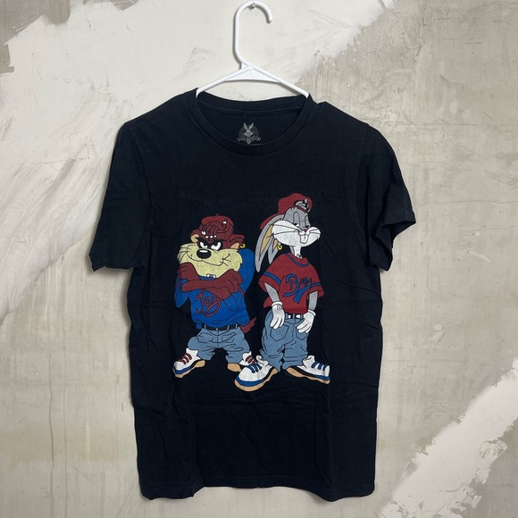Warner Bros. Black Looney Tunes T-Shirt Small Taz and Bugs - Picture 1 of 3
